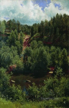 雨上がりの森のエチュード 1881 古典的な風景 イワン・イワノビッチの木々 Oil Paintings